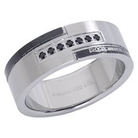 Anillo Rosso Amante Hombre in Acero Spinello UAN004GL - UAN004GL